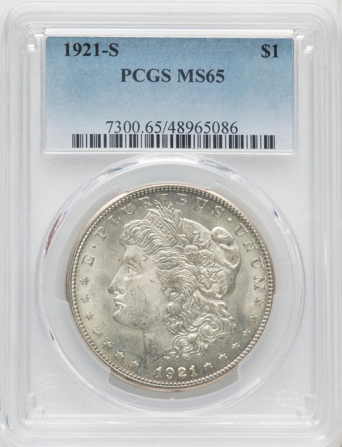 Bullionshark 1921-S Morgan Silver Dollar PCGS MS65 