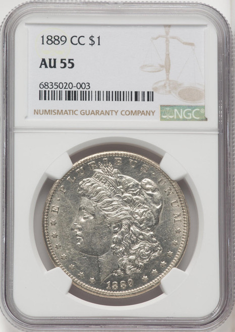 Bullionshark 1889-CC Morgan Silver Dollar NGC AU55 