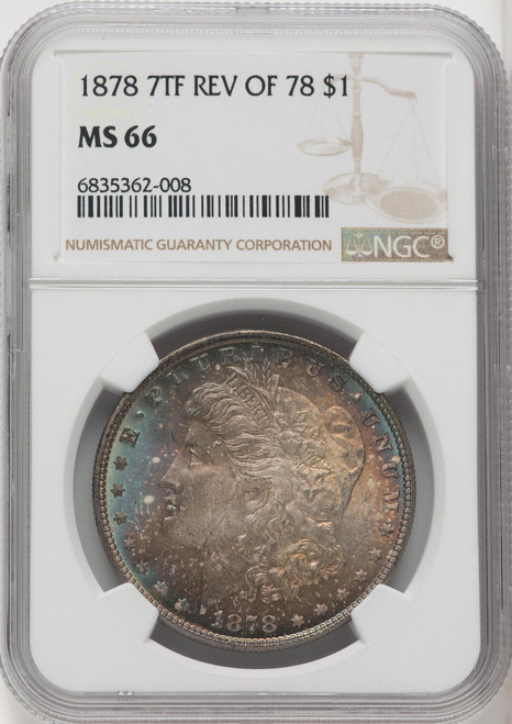 Bullionshark 1878 7TF Morgan Silver Dollar REV OF 78 NGC MS66 