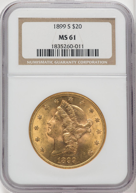  1899-S $20 Gold Liberty NGC MS61 