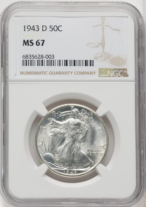 Bullionshark 1943-D Walking Liberty Half Dollar NGC MS67 - 765852014 