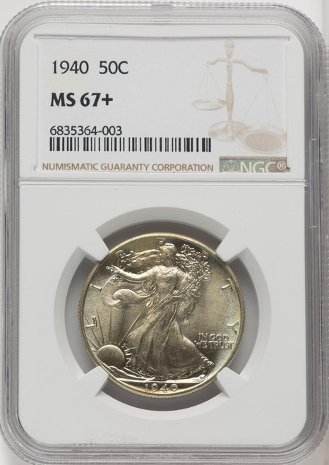 Bullionshark 1940 Walking Liberty Half Dollar NGC MS67+ 