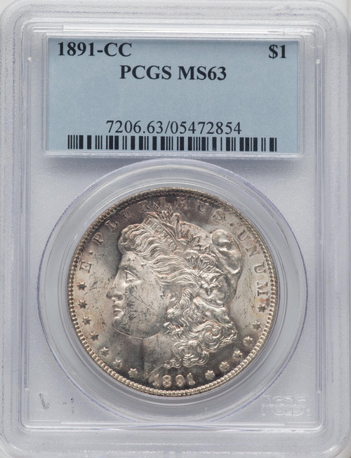 Bullionshark 1891-CC Morgan Silver Dollar PCGS MS63 - 519169013 
