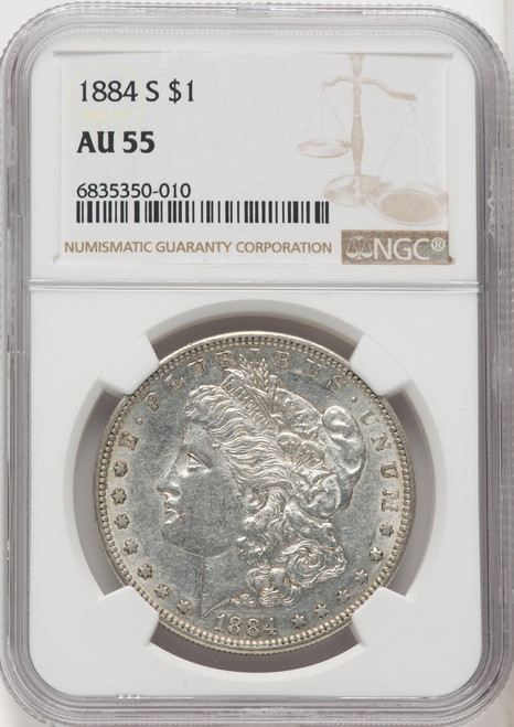Bullionshark 1884-S Morgan Silver Dollar NGC AU55 