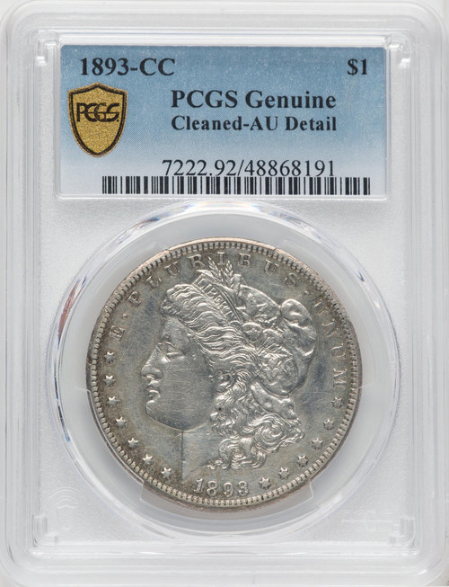 Bullionshark 1893-CC Morgan Silver Dollar PCGS AU50 Genuine Cleaned-AU Detailed 