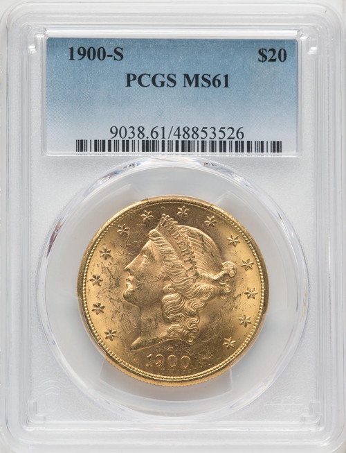  1900-S $20 Gold Liberty PCGS MS61 