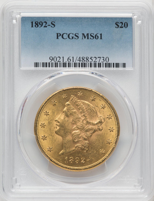  1892-S $20 Gold Liberty PCGS MS61 - 171400500 