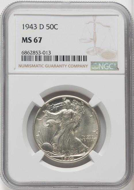 Bullionshark 1943-D Walking Liberty Half Dollar NGC MS67 - 765523006 