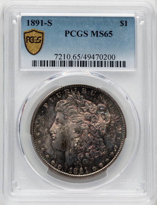 Bullionshark 1891-S Morgan Silver Dollar PCGS MS65 