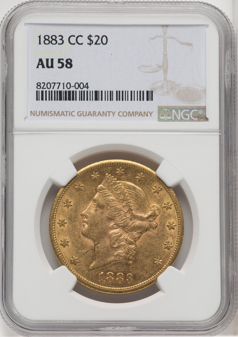 Bullionshark 1883-CC $20 Gold Liberty NGC AU58 - 768194006 