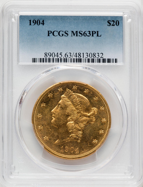 Bullionshark 1904 $20 Gold Liberty NGC MS63PL 