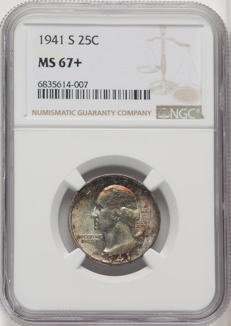  1941-S Washington Quarter NGC MS67+ 