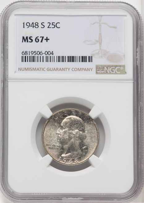  1948-S Washington Quarter NGC MS67+ 