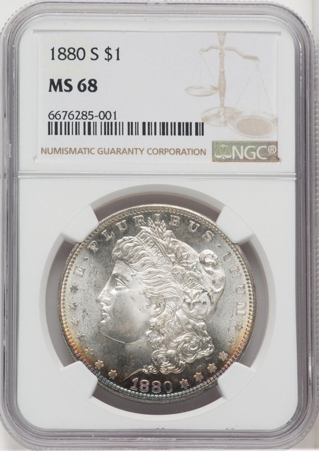 Bullionshark 1880-S Morgan Silver Dollar NGC MS68 