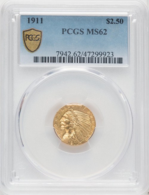  1911 $2.50 Gold Indian PCGS MS62 - 768398003 