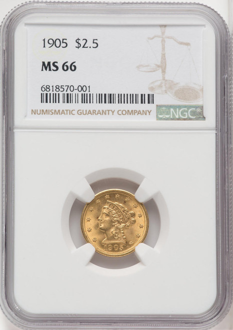  1905 $2.50 Gold Liberty NGC MS66 