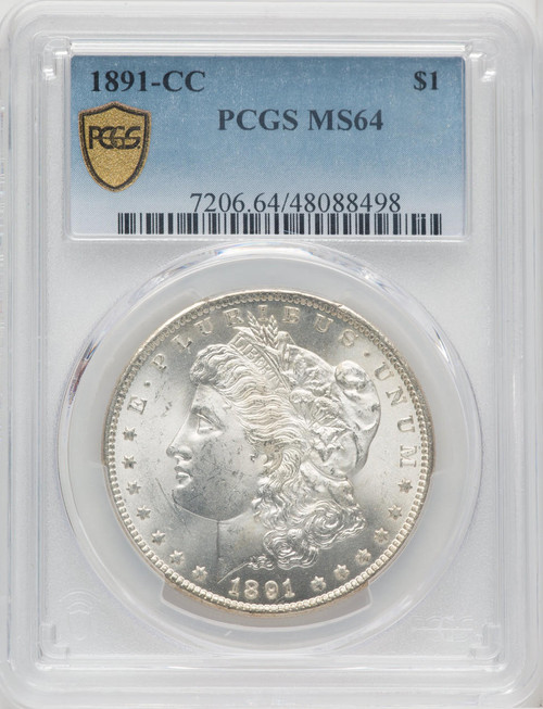Bullionshark 1891-CC Morgan Silver Dollar PCGS MS64 - 506065010 