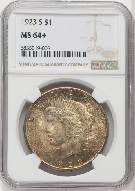  1923-S Silver Peace Dollar NGC MS64+ 