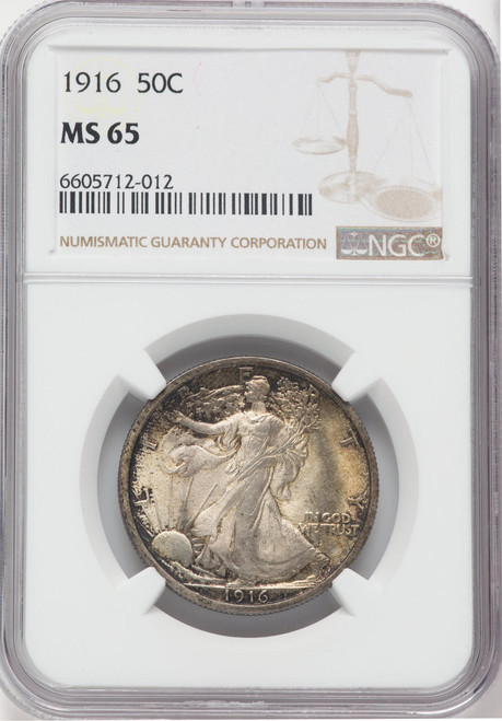  1916 Walking Liberty Half Dollar NGC MS65 