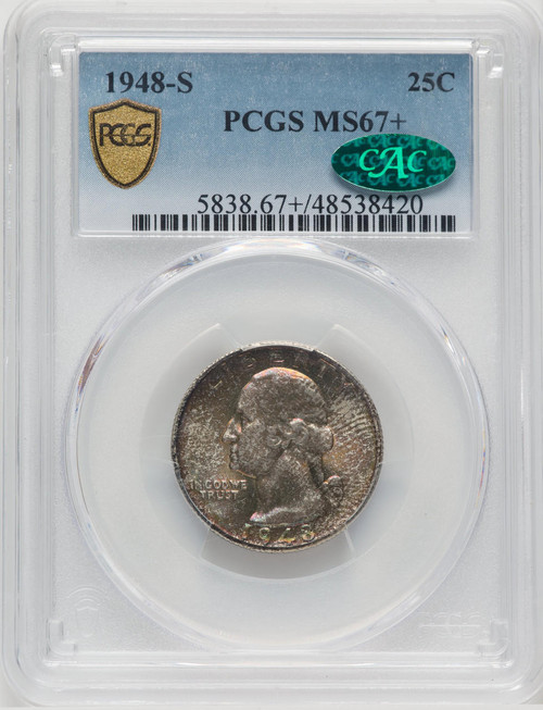  1948-S Washington Quarter PCGS MS67+ CAC 