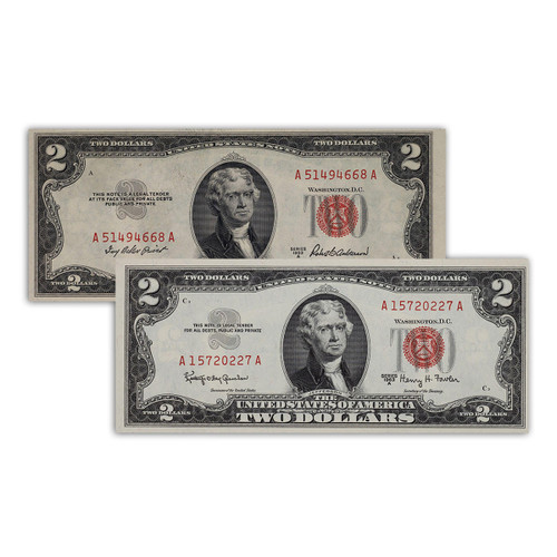 Bullionshark 1953 and 1963 $2 Bill Collectors 2pc Set 