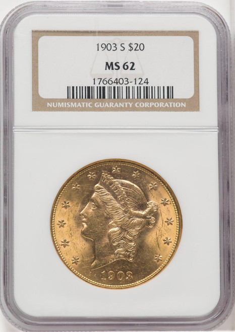 1903-S $20 Gold Liberty NGC MS62