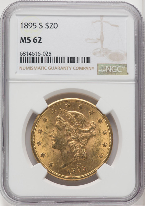 1895-S $20 Gold Liberty PCGS MS62