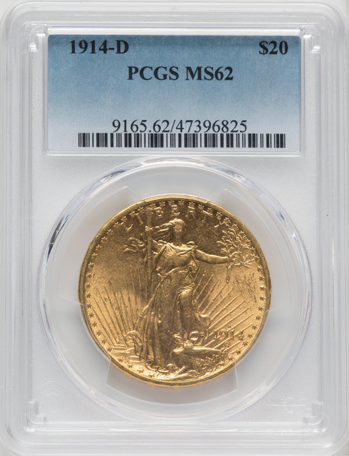  1914-dD $20 Saint Gaudens PCGS MS62 