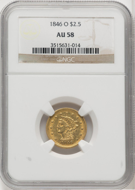  1846-O $2.50 Gold Liberty NGC AU58 