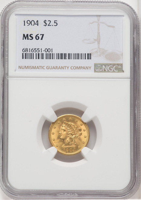 1904 $2.50 Gold Liberty NGC MS67 - 768602051 