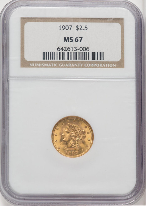  1907 $2.50 Gold Liberty NGC MS67 - 768602053 