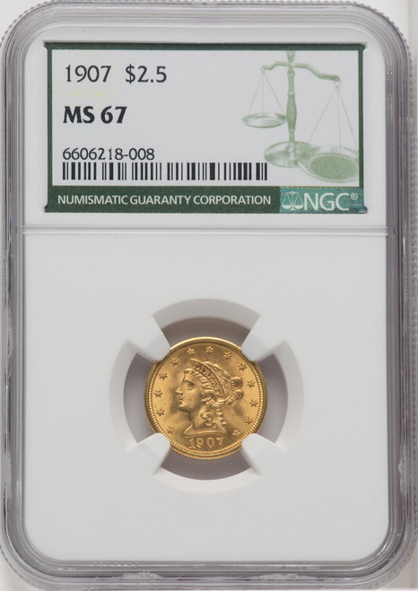  1907 $2.50 Gold Liberty NGC MS67 - 768602054 