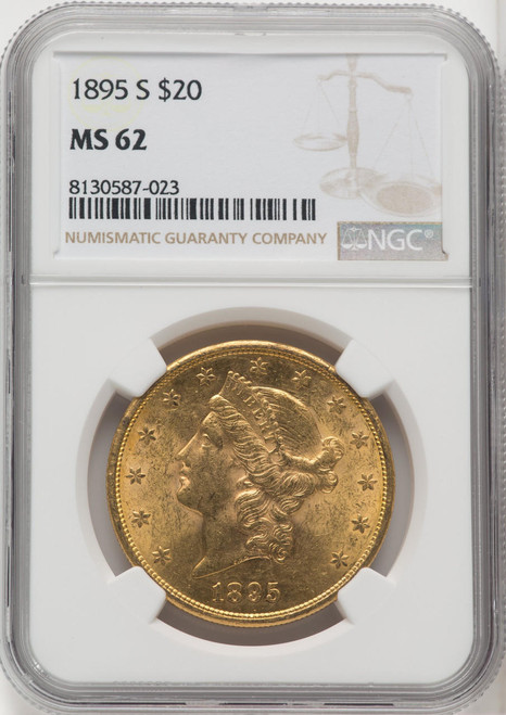 1895-S $20 Gold Liberty NGC MS62 - 571822078