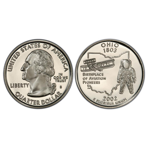  2002-S Ohio State Quarter Choice Proof 90% Silver 