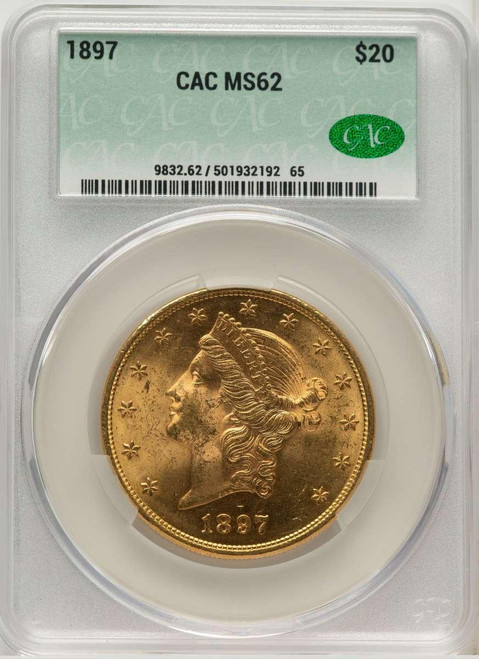 Bullionshark 1897 $20 Liberty Gold Double Eagle Coin CACG MS62 - HAT572086047 