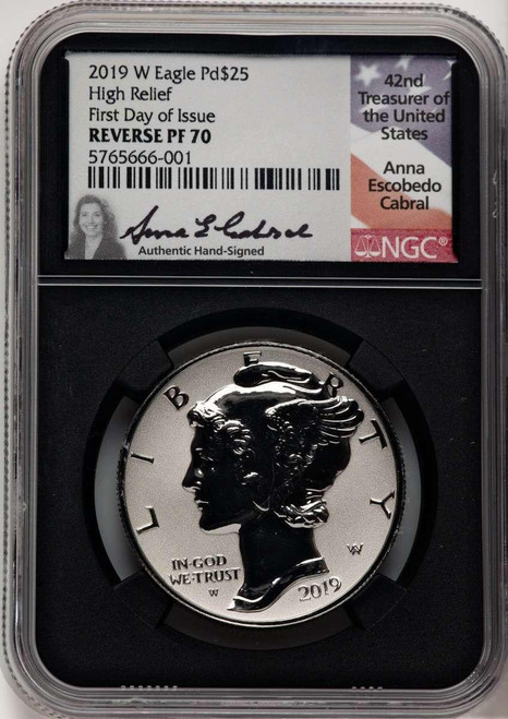 Bullionshark 2019-W $25 Reverse Proof Palladium Eagle Coin NGC PF70   One-Ounce, First Day of Issue Reagan Legacy Series - HAT777083011 