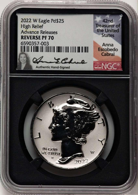 Bullionshark 2022-W $25 Reverse Proof Palladium Eagle Coin NGC PF70, Advanced Release - HAT778188003 