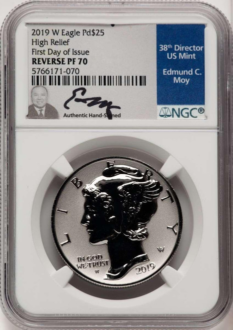 Bullionshark 2019-W $25 Reverse Proof Palladium Eagle Coin NGC PF70, First Day of Issue - HAT775875041 