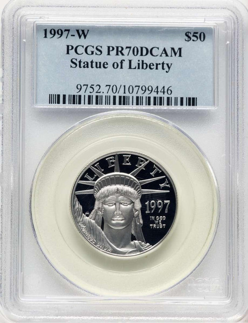 Bullionshark 1997-W $50 1/2 oz Platinum Eagle Coin PCGS MS70 - HAT778323026 
