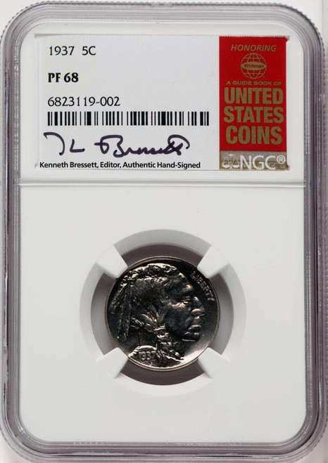 Bullionshark 1937 5C Proof Buffalo Nickel Coin NGC PF68 - HAT755724010 
