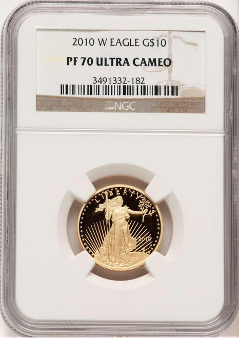 Bullionshark 2010-W $10 1/4 oz American Gold Eagle Coin NGC MS70 - HAT778213011 