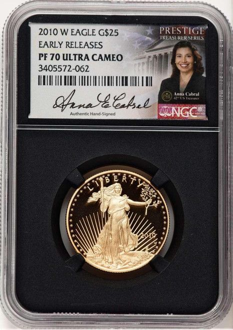 Bullionshark 2010-W $25 1/2 oz American Gold Eagle Coin NGC MS70, First Strike - HAT779218028 