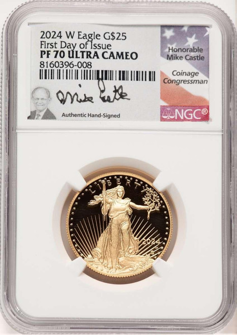 Bullionshark 2024-W G$25 Modern Bullion Coin NGC MS70   Half Ounce Gold Eagle - HAT769407002 