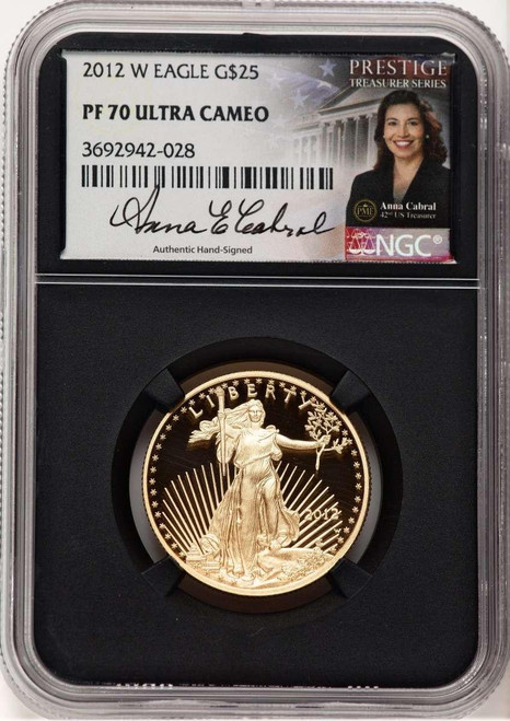 Bullionshark 2012-W $25 1/2 oz American Gold Eagle Coin NGC MS70 - HAT779218030 