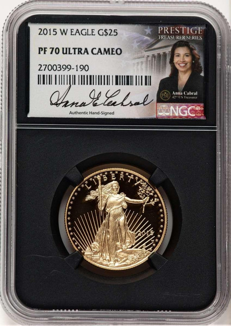 Bullionshark 2015-W $25 1/2 oz American Gold Eagle Coin NGC MS70 - HAT779218033 
