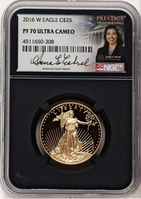 Bullionshark 2016-W $25 1/2 oz American Gold Eagle Coin NGC MS70, 30th Anniversary - HAT779218034 