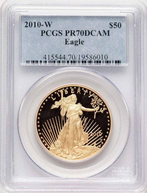Bullionshark 2010-W $50 1 oz American Gold Eagle Coin PCGS MS70 - HAT521134030 