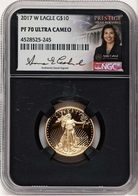 Bullionshark 2017-W $10 1/4 oz American Gold Eagle Coin NGC MS70 - HAT521360028 