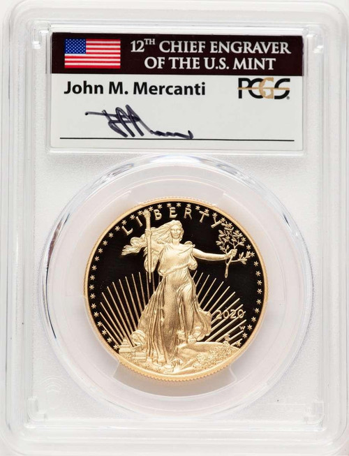 Bullionshark 2020-W $50 1 oz American Gold Eagle Coin PCGS MS70 - HAT521593025 