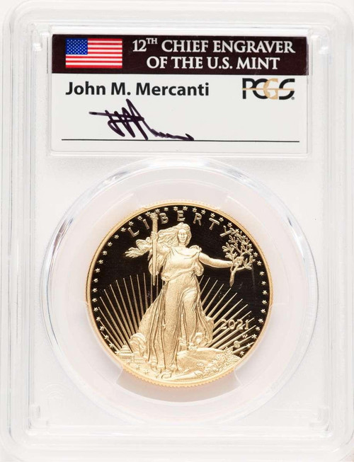 Bullionshark 2021-W G$50 1 oz American Gold Eagle Coin PCGS MS70, Type Two - HAT521593027 
